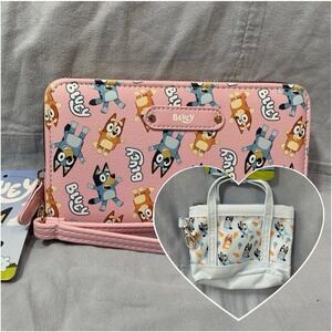 NEW Set of Walt Disney Ludo Bluey Pink Wristlet Clutch & Mini Tote Bluey & Bingo
